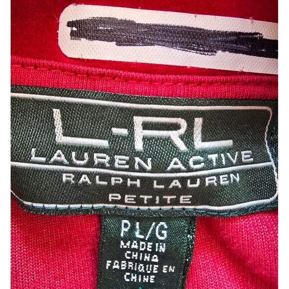 Lauren Ralph Lauren Active Velvet Velour Zip Up Red Training Jacket Size large - Picture 9 of 9